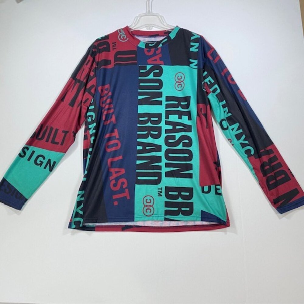 Reason Branded New York Long Sleeve T-Shirt All Over Print Size Large